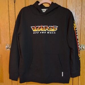 Van's black flame graphic off the wall hoodie